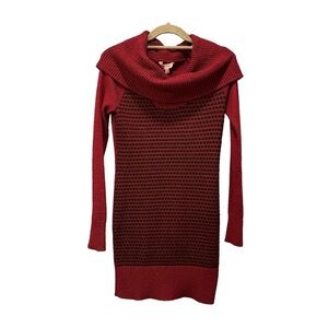 Women's Candie’s Red Cowl Neck Sweater Dress Size M Long Sleeve Winter